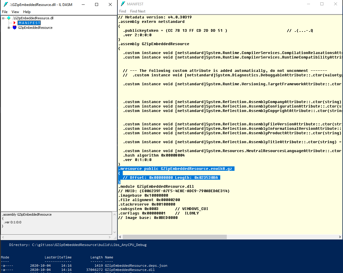 EmbeddedResource file in ildasm
